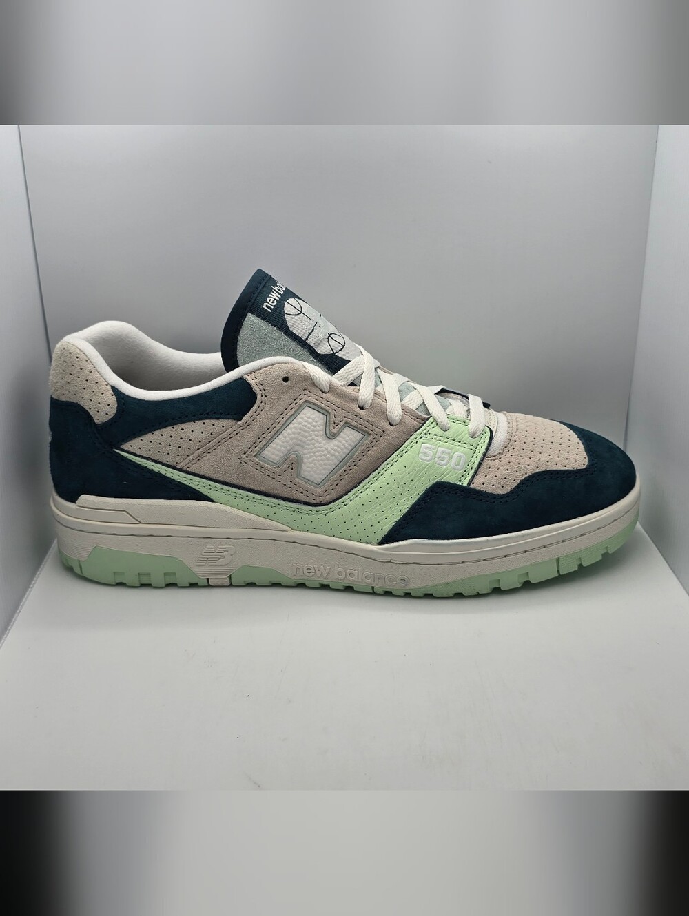 New Balance 550 Men’s Suede & Leather Sneakers - Mint/Teal